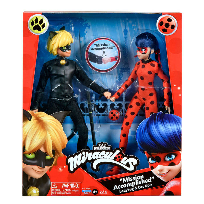 Miraculous Buburuza | Set Ladybug si Cat Noir | 30 cm